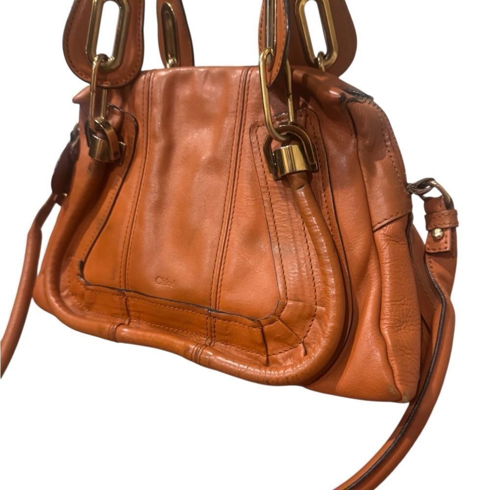 CHLOE Whiskey Brown Leather Small 2way Paraty Satchel - Picture 3 of 16